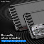 Per Xiaomi Poco M5s Custodia per telefono TPU in fibra di carbonio con trama spazzolata, For Xiaomi Poco M5s