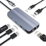 Adattatore Hub USB-C 6 in 1 HDMI 4K RJ45 1000M