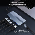 Adattatore Hub USB-C 6 in 1 HDMI 4K RJ45 1000M