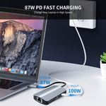 Adattatore Hub USB-C 6 in 1 HDMI 4K RJ45 1000M