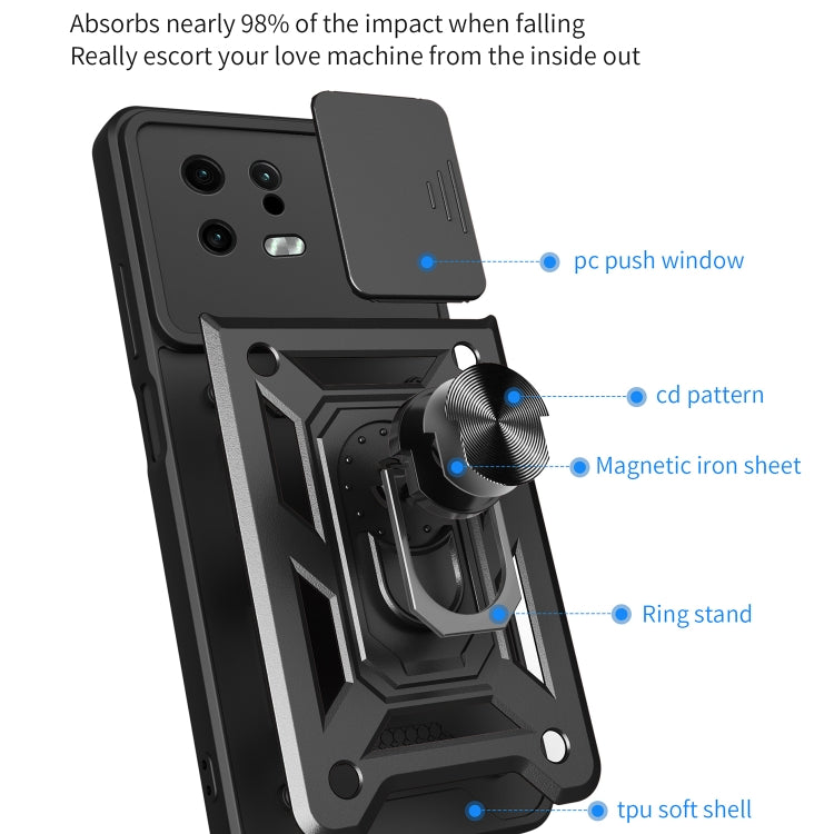 Custodia per telefono con design a copertura della fotocamera scorrevole, For Xiaomi 13, For Xiaomi 13 Pro