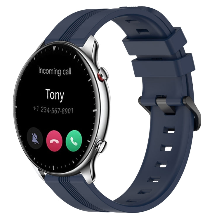 Cinturino in silicone a strisce concave da 22 mm, For Amazfit GTR 2, For Amazfit 3