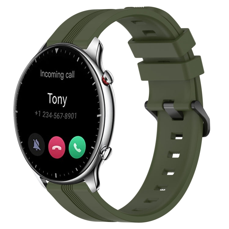 Cinturino in silicone a strisce concave da 22 mm, For Amazfit GTR 2, For Amazfit 3
