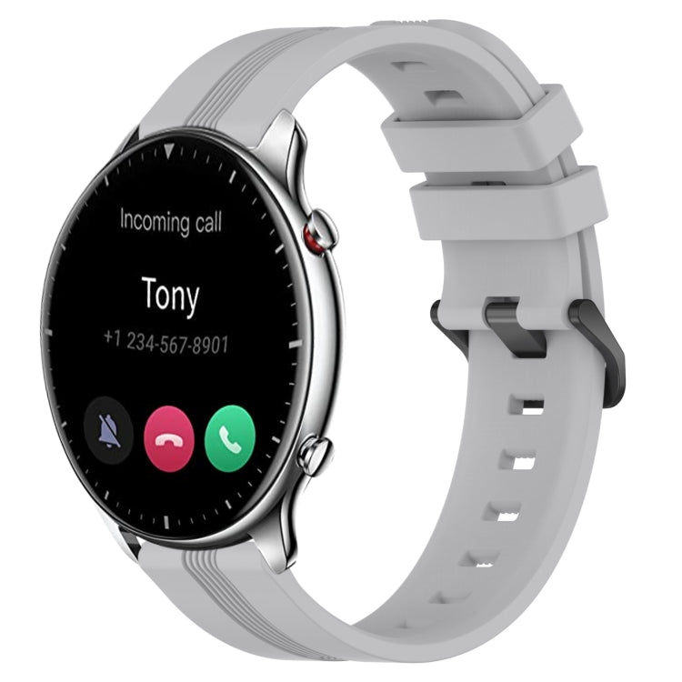 Cinturino in silicone a strisce concave da 22 mm, For Amazfit GTR 2, For Amazfit 3
