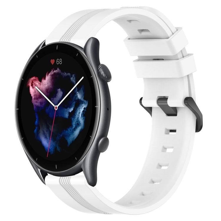 Cinturino in silicone a strisce concave da 22 mm, For Amazfit GTR 2, For Amazfit 3