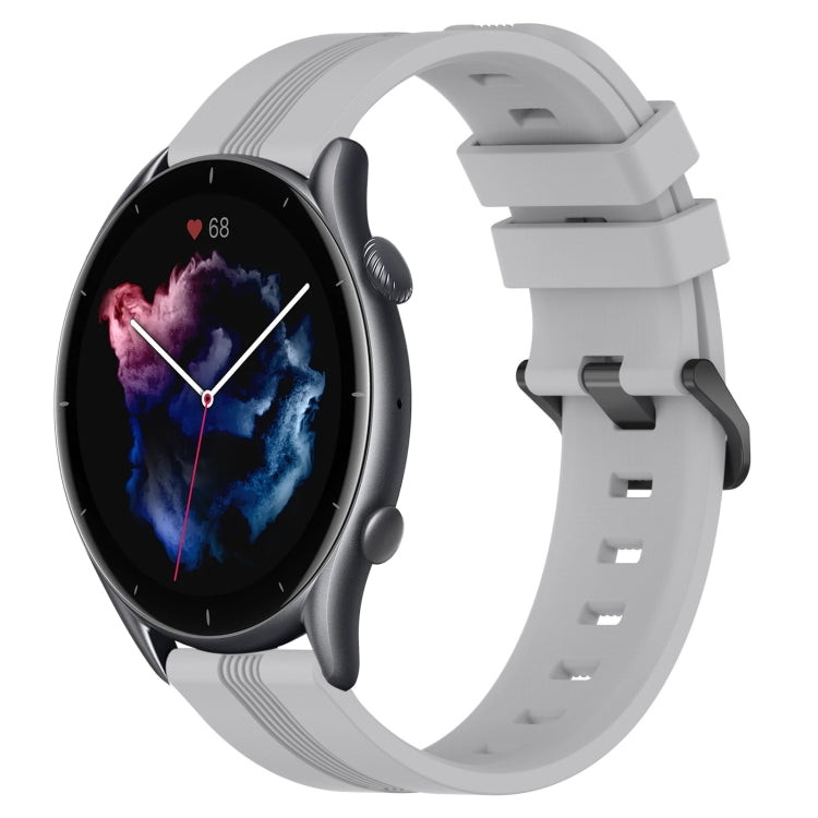Cinturino in silicone a strisce concave da 22 mm, For Amazfit GTR 2, For Amazfit 3