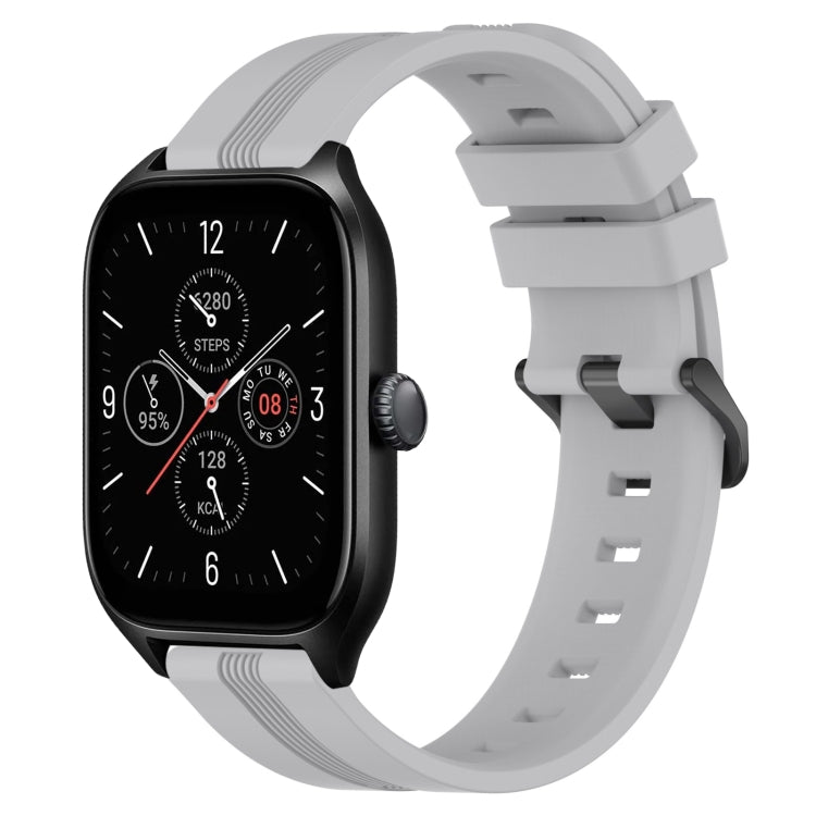 Cinturino in silicone a strisce concave da 20 mm, For Amazfit GTS 4, For Amazfit GTS 3