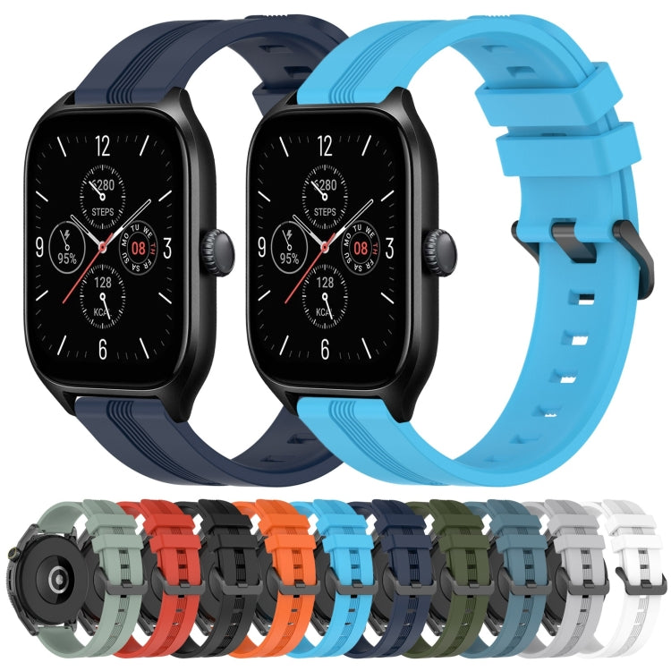 Cinturino in silicone a strisce concave da 20 mm, For Amazfit GTS 4, For Amazfit GTS 3