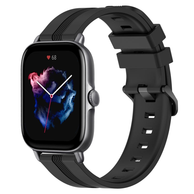 Cinturino in silicone a strisce concave da 20 mm, For Amazfit GTS 4, For Amazfit GTS 3