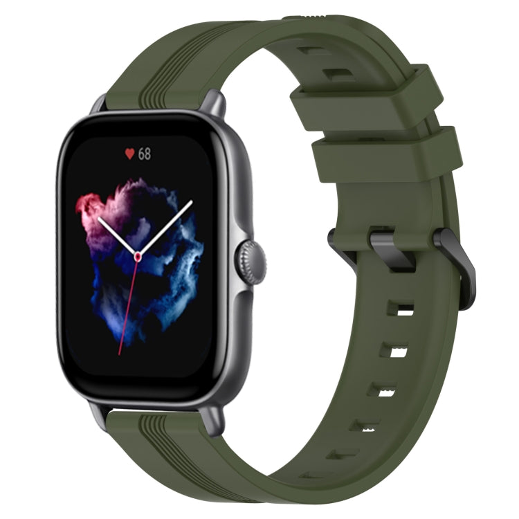 Cinturino in silicone a strisce concave da 20 mm, For Amazfit GTS 4, For Amazfit GTS 3