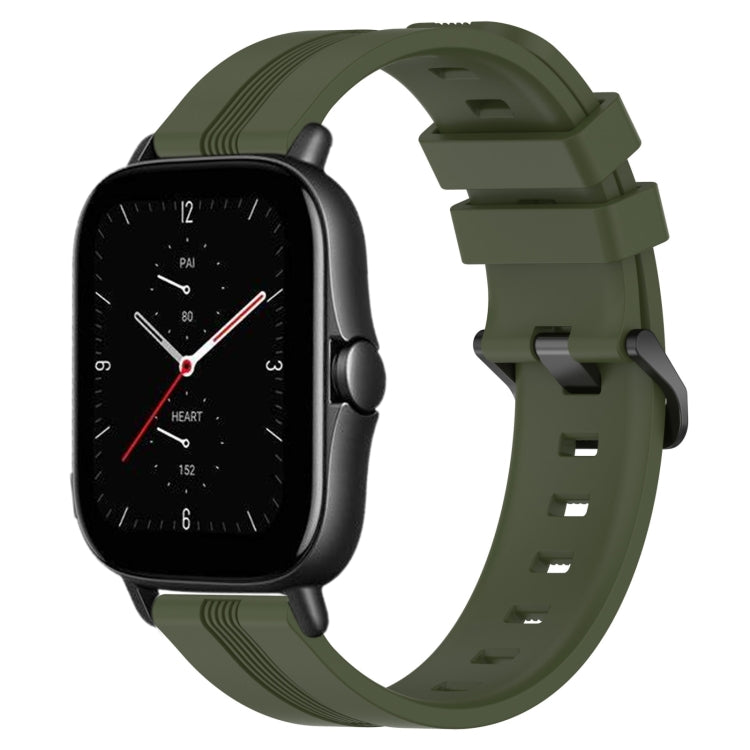 Cinturino in silicone a strisce concave da 20 mm, For Amazfit GTS 2E, For Amazfit GTS 2 Mini