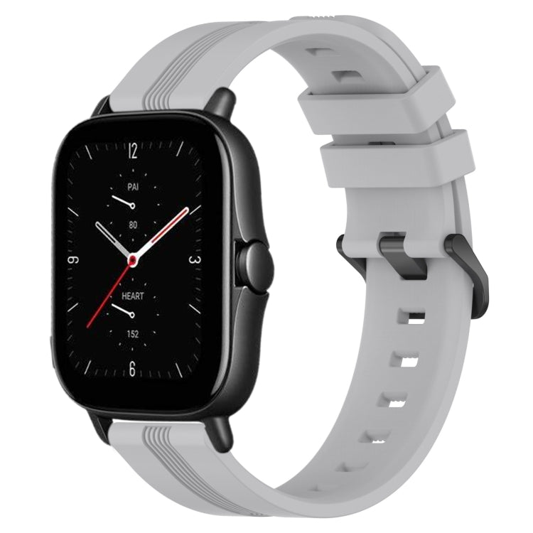 Cinturino in silicone a strisce concave da 20 mm, For Amazfit GTS 2E, For Amazfit GTS 2 Mini
