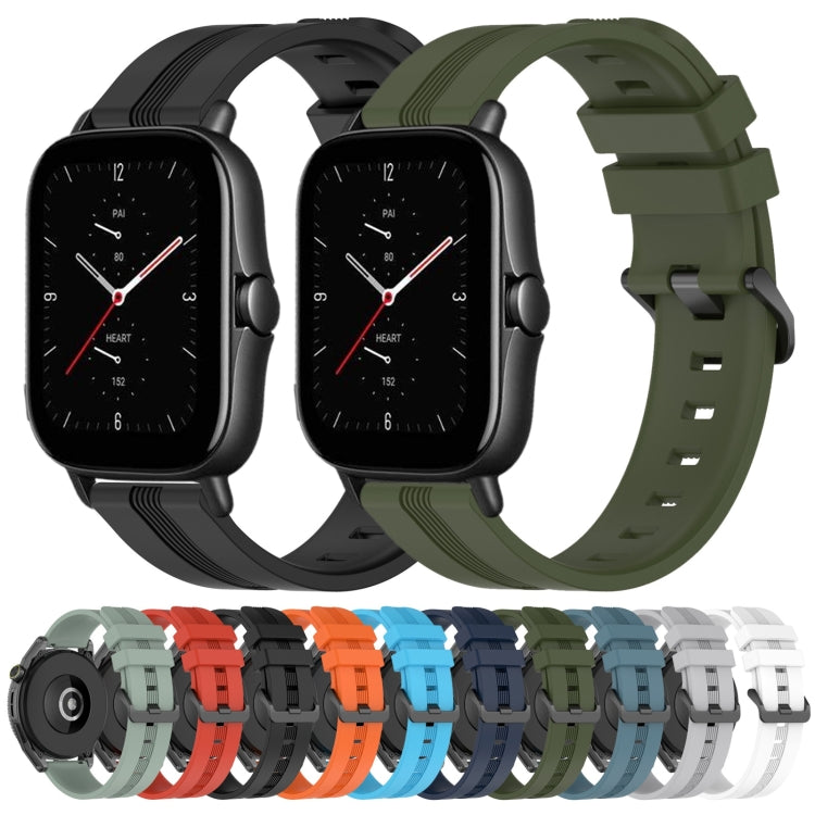 Cinturino in silicone a strisce concave da 20 mm, For Amazfit GTS 2E, For Amazfit GTS 2 Mini