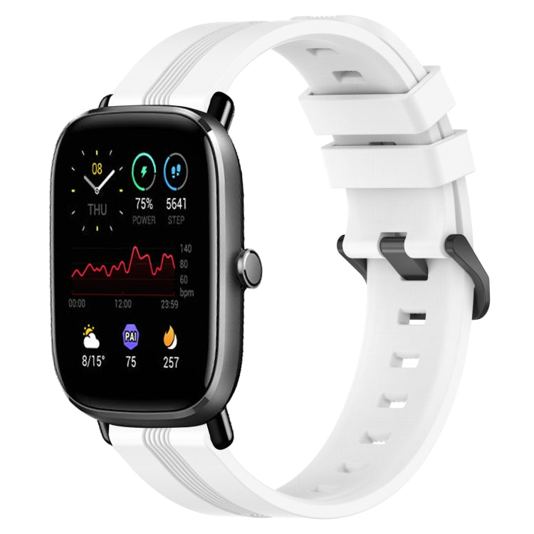 Cinturino in silicone a strisce concave da 20 mm, For Amazfit GTS 2E, For Amazfit GTS 2 Mini