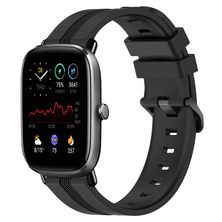 Cinturino in silicone a strisce concave da 20 mm, For Amazfit GTS 2E, For Amazfit GTS 2 Mini