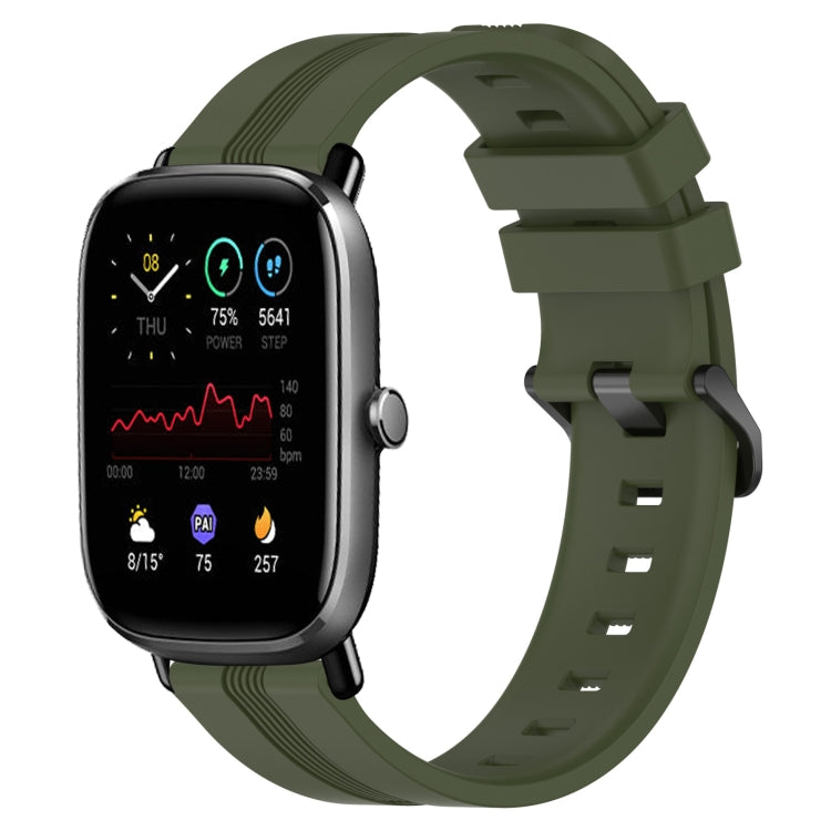 Cinturino in silicone a strisce concave da 20 mm, For Amazfit GTS 2E, For Amazfit GTS 2 Mini