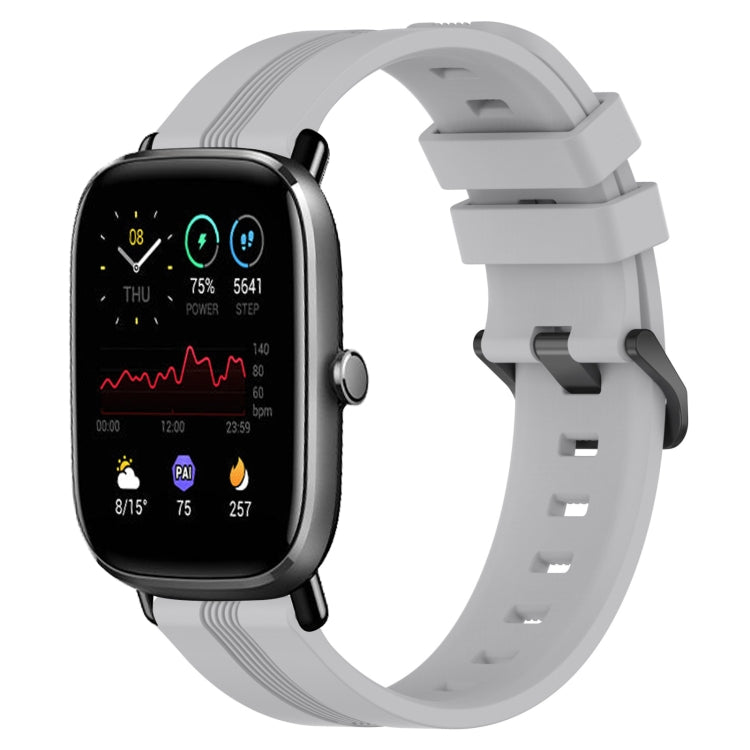 Cinturino in silicone a strisce concave da 20 mm, For Amazfit GTS 2E, For Amazfit GTS 2 Mini