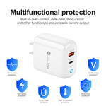 Caricabatterie USB + Type-C 20W con cavo 1 metro