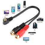 Adattatore cavo audio 3,5 mm maschio a doppio RCA femmina 20 cm