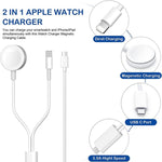 Cavo ricarica magnetico 2 in 1 per Apple Watch e iPhone 1,2 m