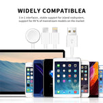 Cavo ricarica magnetico 3 in 1 USB per Apple Watch e smartphone
