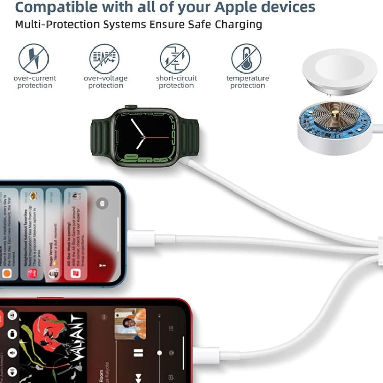 Cavo ricarica magnetico 3 in 1 Type-C 1,2 m per Apple Watch e iPh