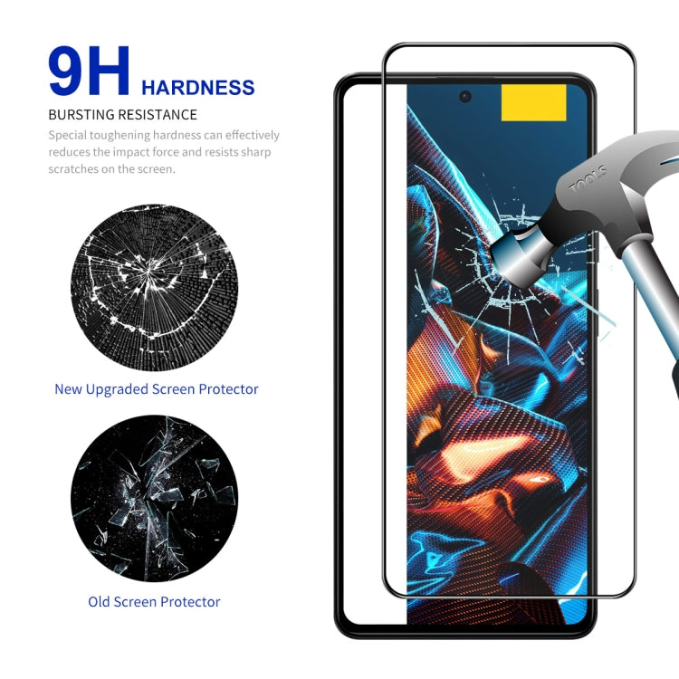 Per Xiaomi Poco X5 ENKAY Hat-Prince Full Glue 0.26mm 9H 2.5D Vetro temperato Full Film, For Xiaomi Poco X5(1pc), For Xiaomi Poco X5(2pcs), For Xiaomi Poco X5(5pcs), For Xiaomi Poco X5(10pcs)