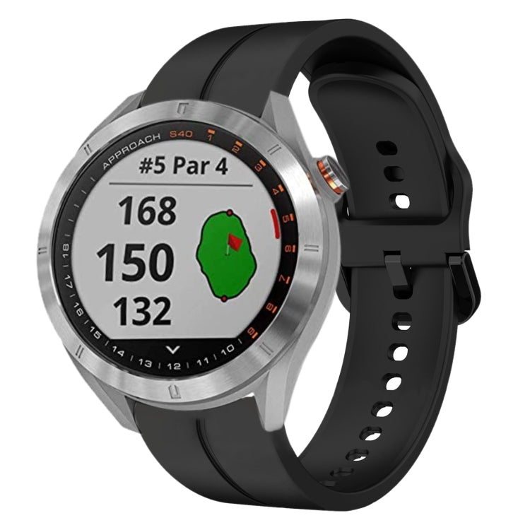 Cinturino in silicone con anello da 20 mm, For Garmin Approach S40, For Garmin Forerunner 158