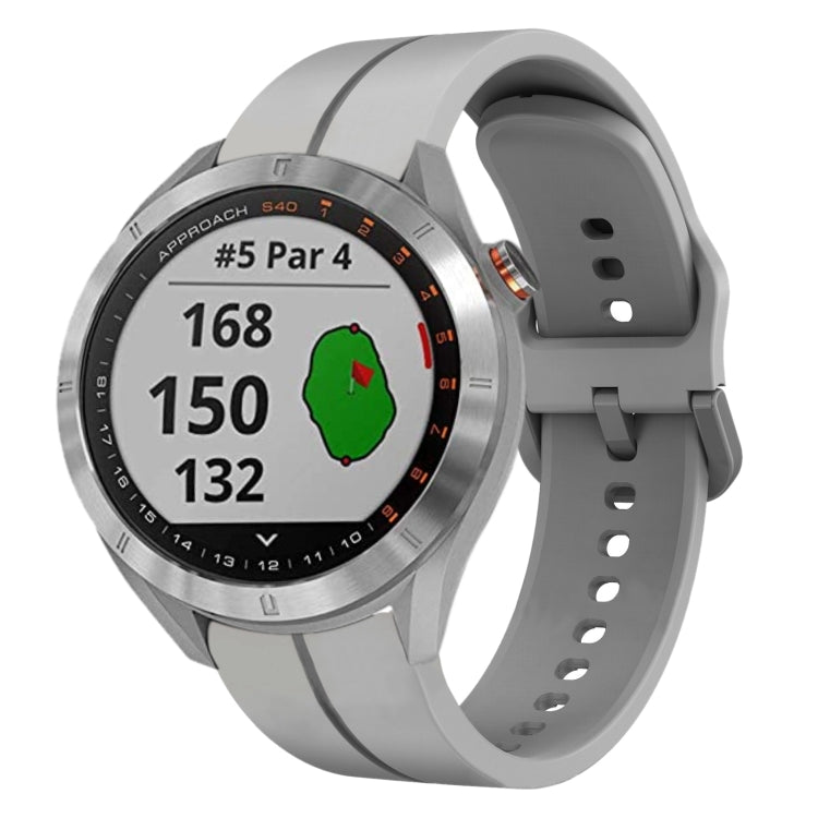 Cinturino in silicone con anello da 20 mm, For Garmin Approach S40, For Garmin Forerunner 158