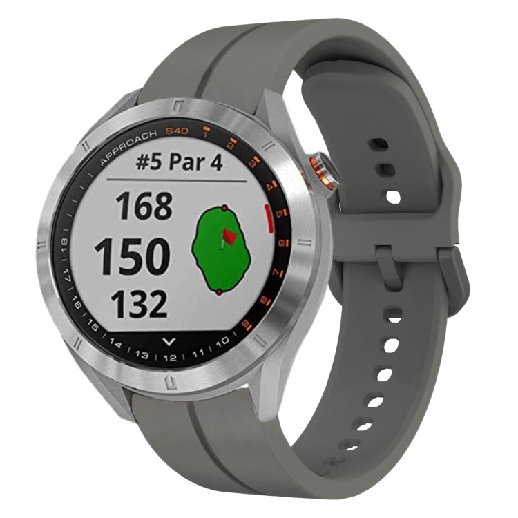 Cinturino in silicone con anello da 20 mm, For Garmin Approach S40, For Garmin Forerunner 158