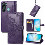Custodia in pelle goffrata per Infinix Hot 12 Pro