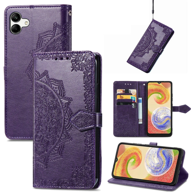 Custodia portafoglio in pelle goffrata per Samsung Galaxy A04