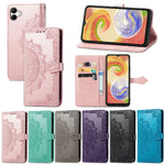 Custodia portafoglio in pelle goffrata per Samsung Galaxy A04