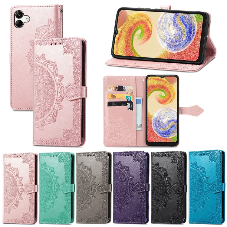 Custodia portafoglio in pelle goffrata per Samsung Galaxy A04