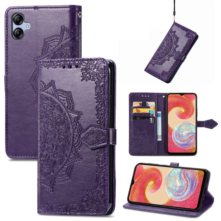 Custodia portafoglio in pelle goffrata per Samsung Galaxy A04