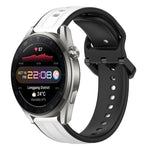 Cinturino in silicone bicolore con anello convesso da 22 mm, For Huawei Watch 3 Pro New