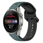 Cinturino in silicone bicolore con anello convesso da 22 mm, For Huawei Watch 3 Pro New