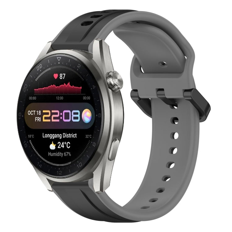 Cinturino in silicone bicolore con anello convesso da 22 mm, For Huawei Watch 3 Pro New