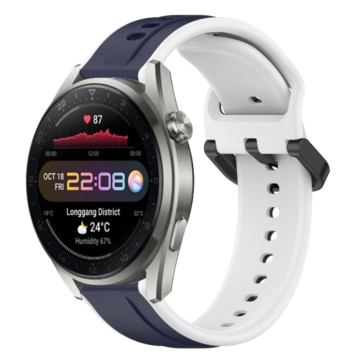 Cinturino in silicone bicolore con anello convesso da 22 mm, For Huawei Watch 3 Pro New
