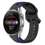 Cinturino in silicone bicolore con anello convesso da 22 mm, For Huawei Watch 3 Pro New