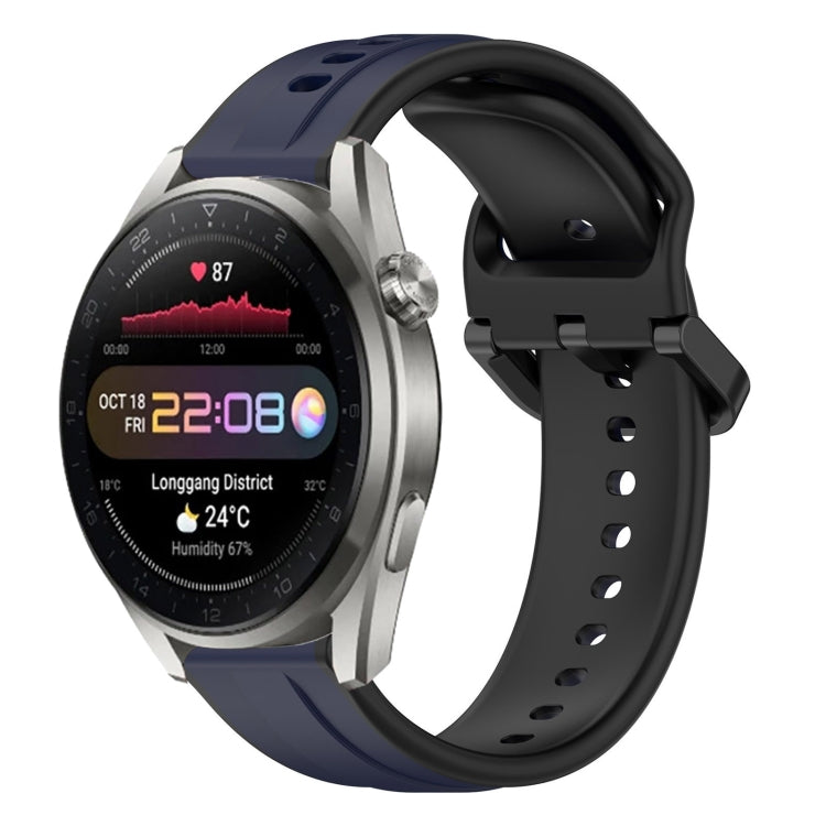 Cinturino in silicone bicolore con anello convesso da 22 mm, For Huawei Watch 3 Pro New