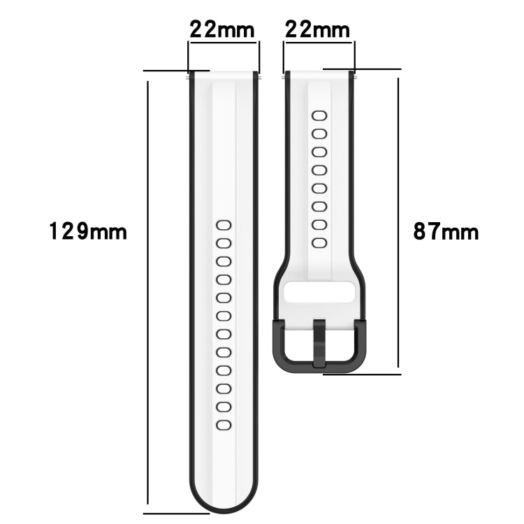 Cinturino in silicone bicolore con anello convesso da 22 mm, For Huawei Watch 3 Pro New