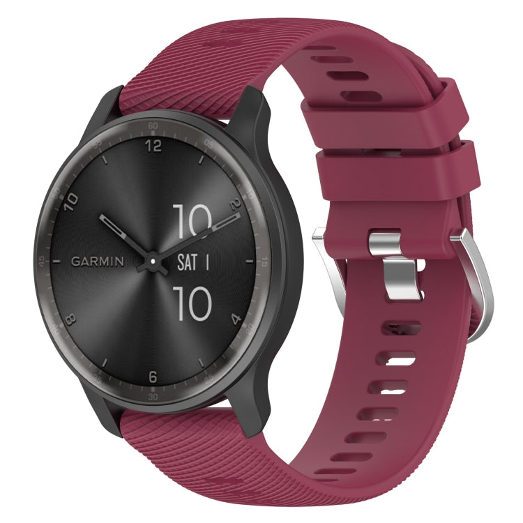 Cinturino per orologio in silicone tinta unita testurizzato a croce da 20 mm, For Garmin Forerunner 55, For Garmin Venu