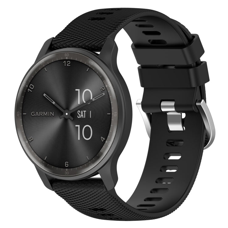 Cinturino per orologio in silicone tinta unita testurizzato a croce da 20 mm, For Garmin Forerunner 645 Music, For Garmin Forerunner Sq2