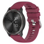 Cinturino per orologio in silicone tinta unita testurizzato a croce da 20 mm, For Garmin Forerunner Sq2 Music