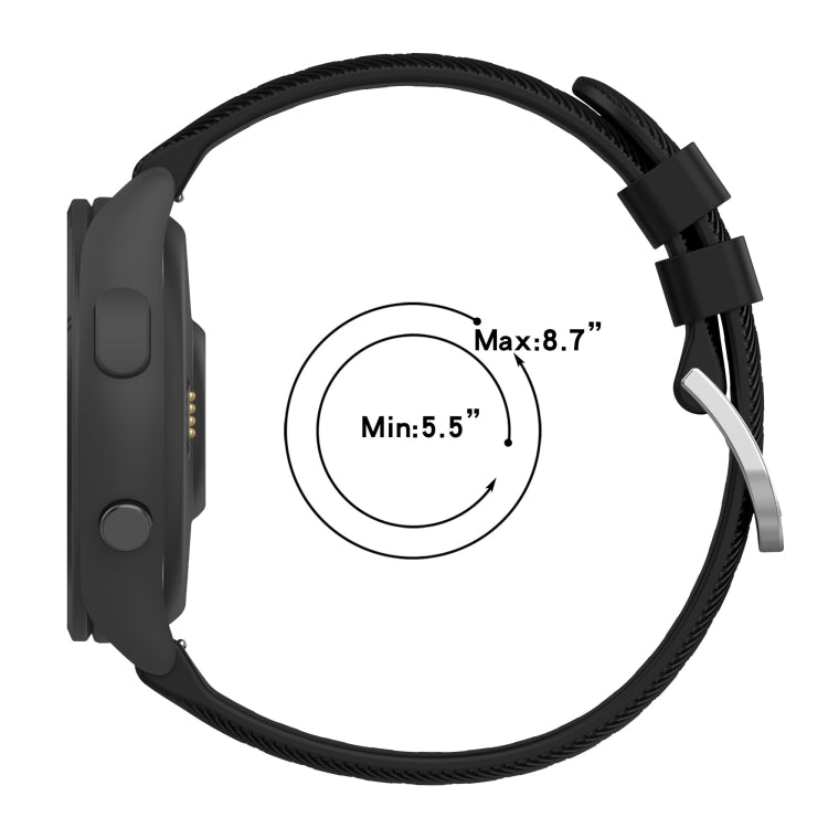 Cinturino per orologio in silicone tinta unita testurizzato a croce da 22 mm, For Garmin Forerunner 265, For Garmin Forerunner 255 Music