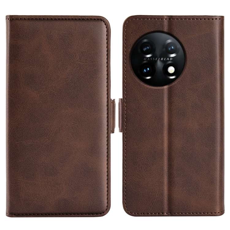 Per OnePlus 11 Custodia per telefono in pelle con fibbia magnetica a doppio lato, For OnePlus 11
