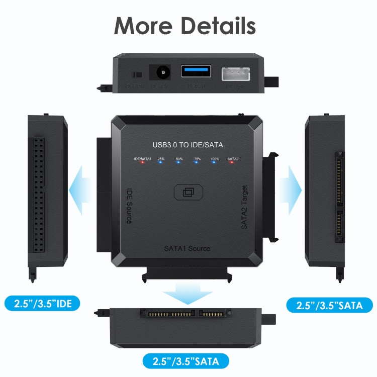 Convertitore adattatore USB 3.0 a SATA/IDE con clonazione