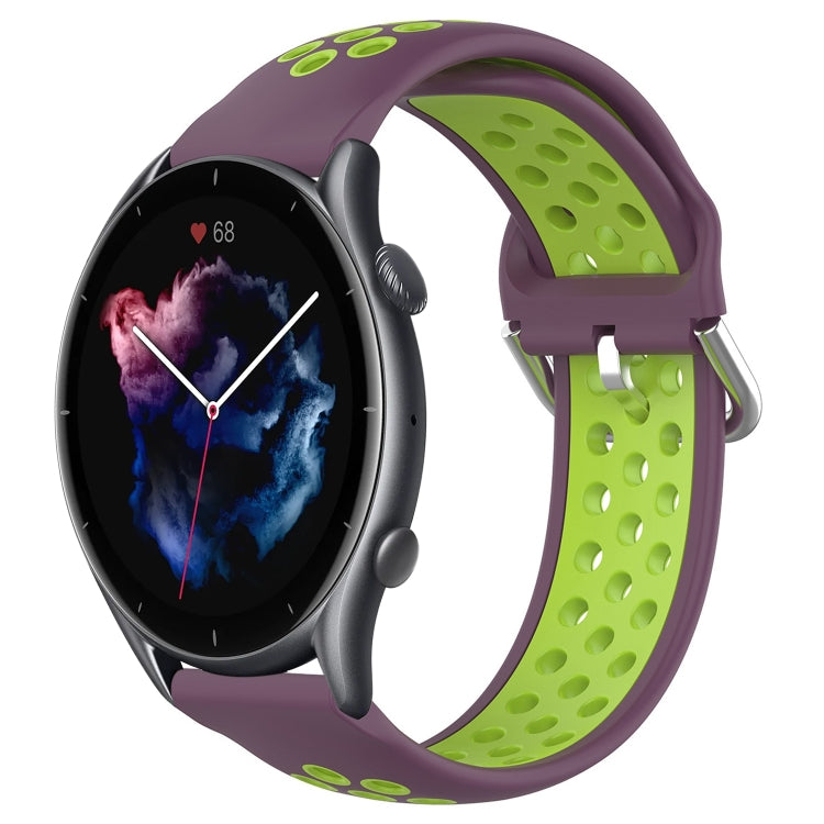 Cinturino sportivo in silicone traspirante perforato da 22 mm, For Amazfit GTR 3 Pro