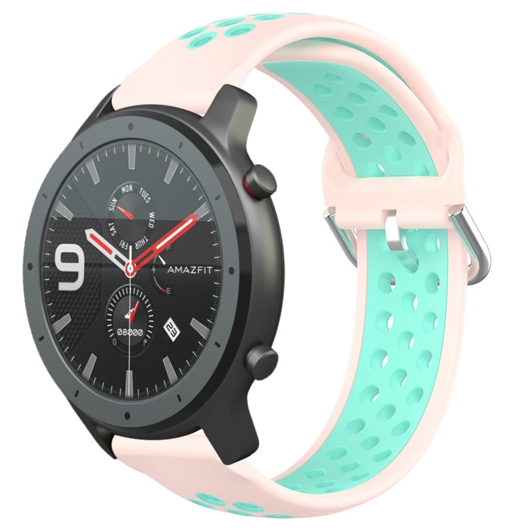 Cinturino sportivo in silicone traspirante perforato da 22 mm, For Amazfit GTR 47mm